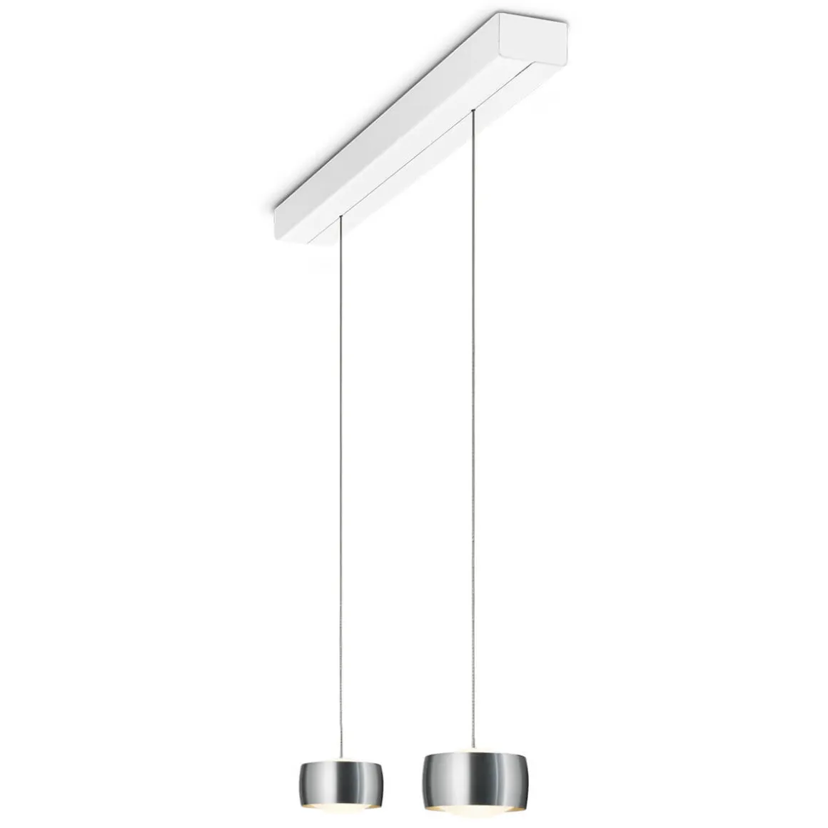 Oligo Grace LED Pendelleuchte, 2-flg., TW, unsichtbare Höhenverstellung, Baldachin: weiß matt