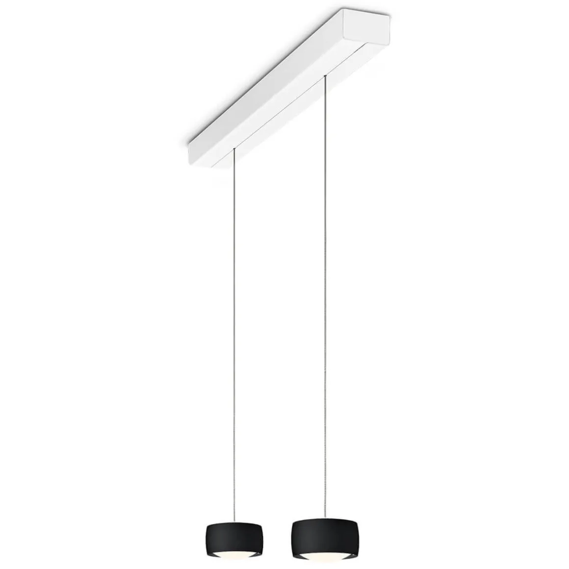 Oligo Grace LED Pendelleuchte, 2-flg., TW, unsichtbare Höhenverstellung, Baldachin: weiß matt