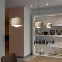 Oligo Grace LED Pendelleuchte, 3-flg., TW, unsichtbare Höhenverstellung, Baldachin: Alu gebürstet