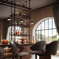 Oligo Grace LED Pendelleuchte, 3-flg., TW, unsichtbare Höhenverstellung, Baldachin: Alu gebürstet