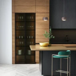 Oligo Grace LED Pendelleuchte, 2-flg., TW, unsichtbare Höhenverstellung, Baldachin: Alu gebürstet