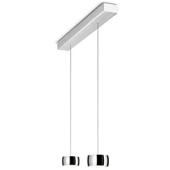 Oligo Grace LED Pendelleuchte, 2-flg., TW, unsichtbare Höhenverstellung, Baldachin: Alu gebürstet
