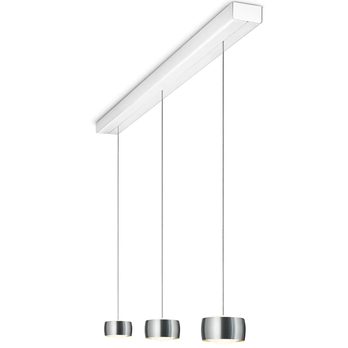 Oligo Grace LED Pendelleuchte, 3-flg., TW, unsichtbare Höhenverstellung, Baldachin: weiß