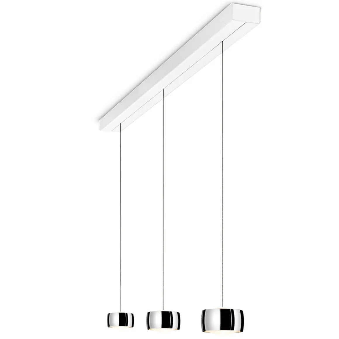 Oligo Grace LED Pendelleuchte, 3-flg., TW, unsichtbare Höhenverstellung, Baldachin: weiß