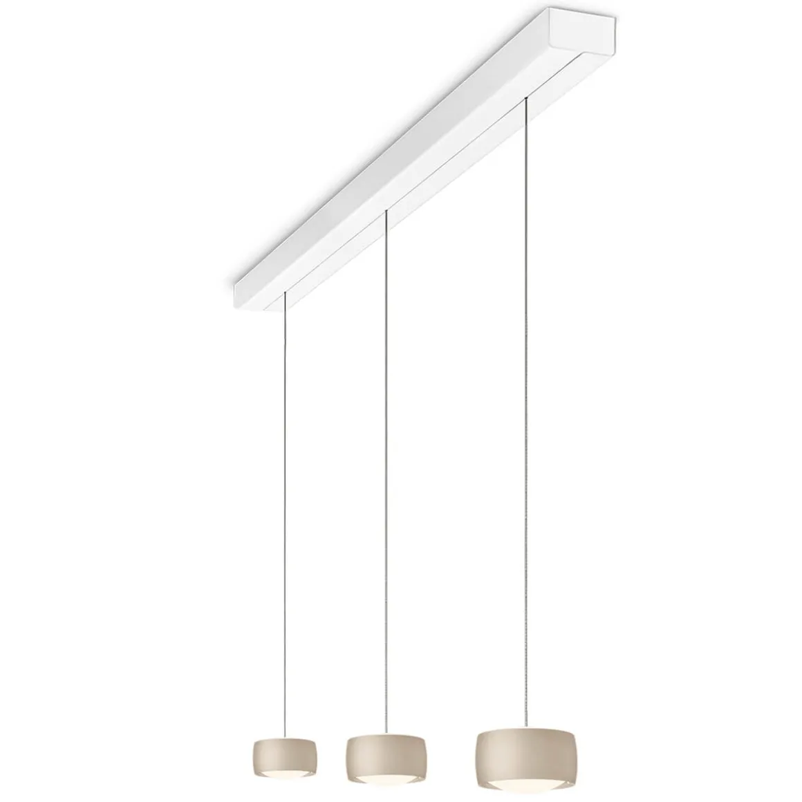 Oligo Grace LED Pendelleuchte, 3-flg., TW, unsichtbare Höhenverstellung, Baldachin: weiß