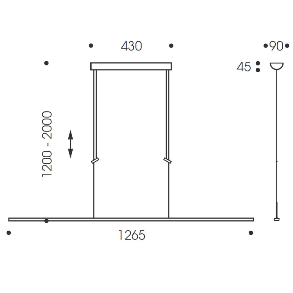 Oligo Lisgo Sky Straight LED Pendelleuchte