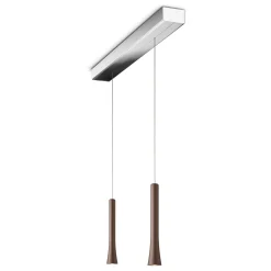 Oligo Rio LED Pendelleuchte, 2-flg., unsichtbare Höhenverstellung, Baldachin: Chrom