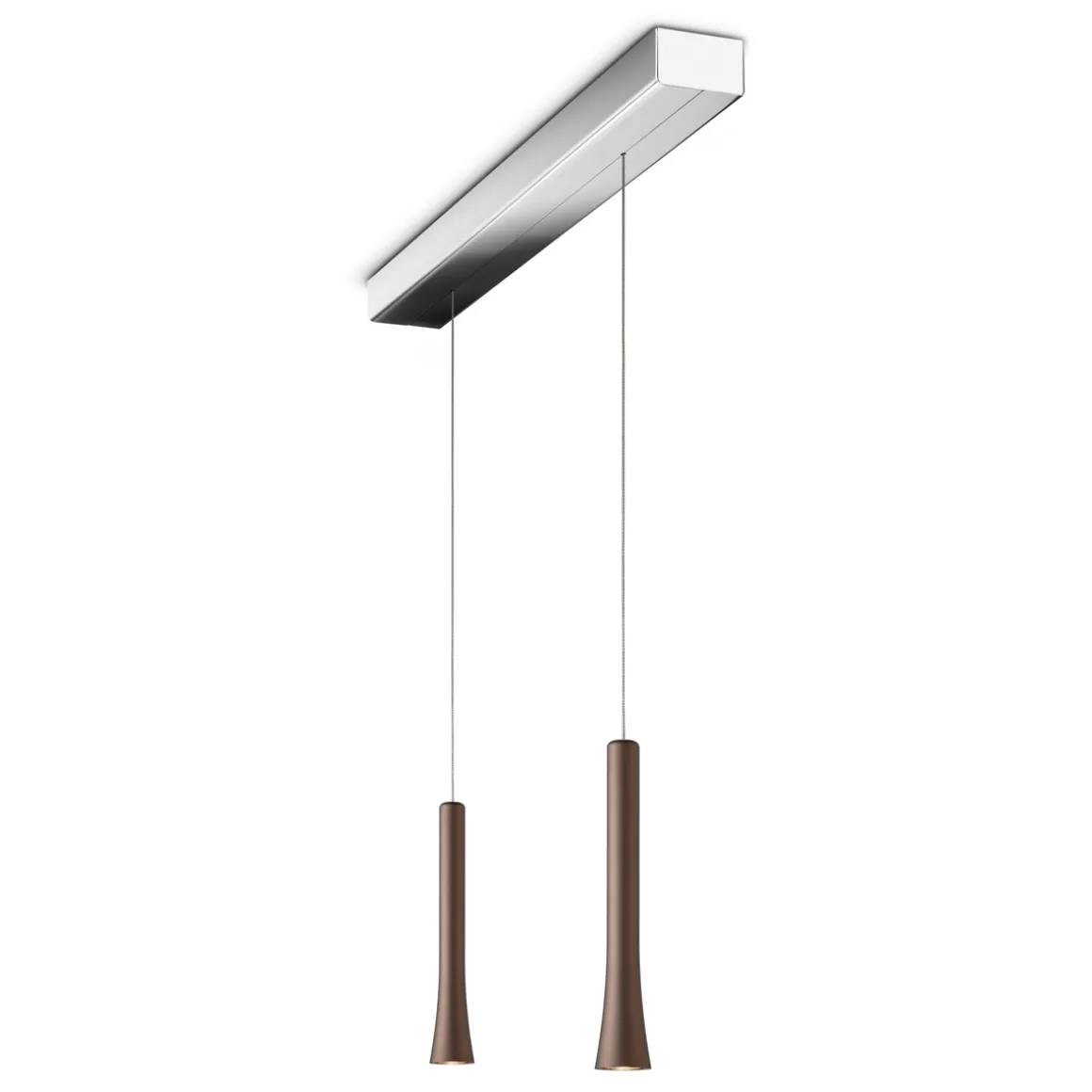 Oligo Rio LED Pendelleuchte, 2-flg., unsichtbare Höhenverstellung, Baldachin: Chrom