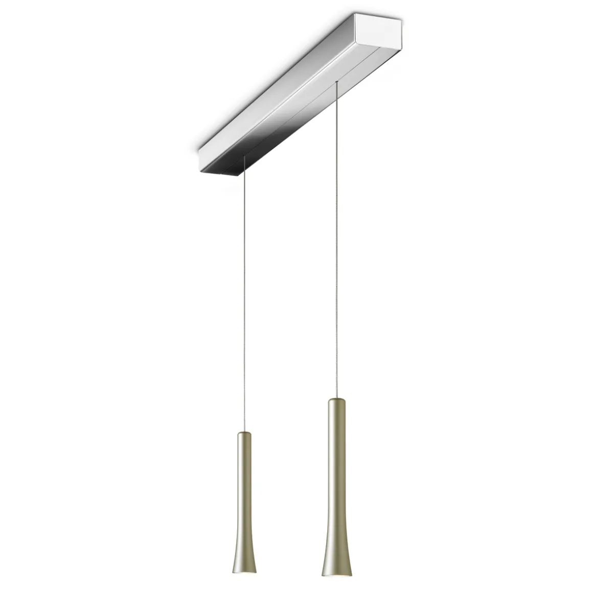 Oligo Rio LED Pendelleuchte, 2-flg., unsichtbare Höhenverstellung, Baldachin: Chrom