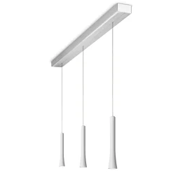 Oligo Rio LED Pendelleuchte, 3-flg., unsichtbare Höhenverstellung, Baldachin: Alu gebürstet