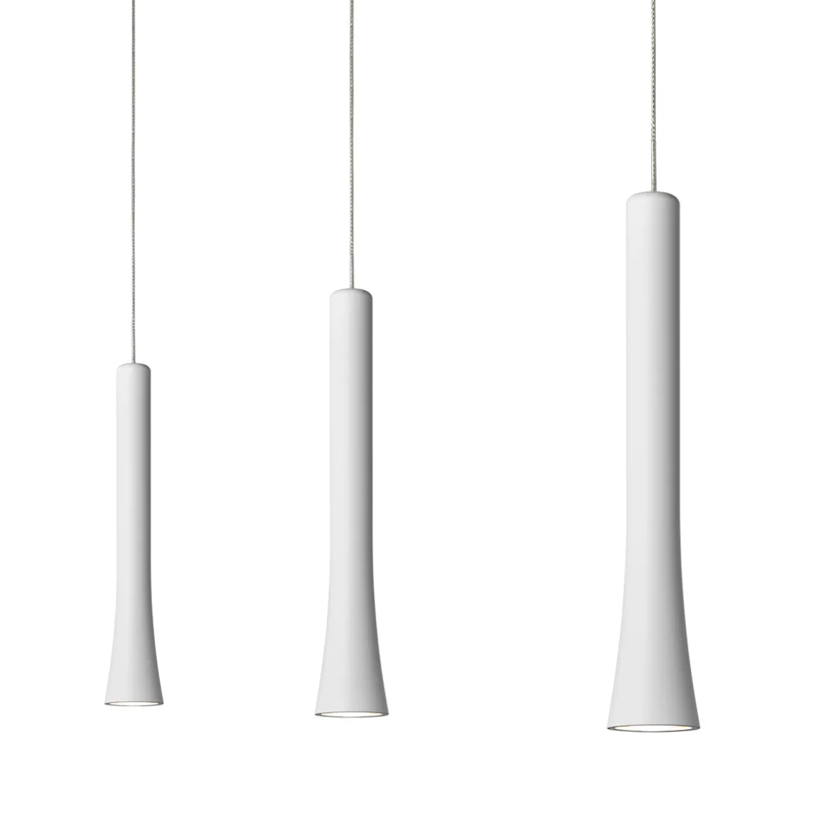 Oligo Rio LED Pendelleuchte, 3-flg., unsichtbare Höhenverstellung, Baldachin: weiß matt