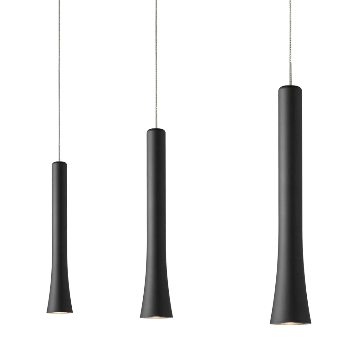 Oligo Rio LED Pendelleuchte, 3-flg., unsichtbare Höhenverstellung, Baldachin: weiß matt