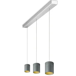 Oligo Tudor M LED Pendelleuchte, 3-flg., TW, unsichtbare Höhenverstellung, Baldachin: Alu gebürstet