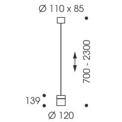 Oligo Tudor M LED Pendelleuchte, TW, unsichtbare Höhenverstellung