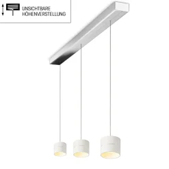 Oligo Tudor S LED Pendelleuchte, 3-flg., TW, unsichtbare Höhenverstellung, Baldachin: Chrom