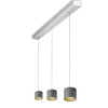 Oligo Tudor S LED Pendelleuchte, 3-flg., TW, unsichtbare Höhenverstellung, Baldachin: Alu gebürstet