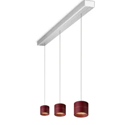 Oligo Tudor S LED Pendelleuchte, 3-flg., TW, unsichtbare Höhenverstellung, Baldachin: Alu gebürstet