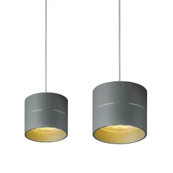 Oligo Tudor S LED Pendelleuchte, 2-flg., TW, unsichtbare Höhenverstellung, Baldachin: Alu gebürstet