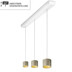 Oligo Tudor S LED Pendelleuchte, 3-flg., TW, unsichtbare Höhenverstellung, Baldachin: weiß matt