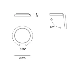 Rotaliana Venere W1 LED Wand- / Deckenleuchte, 2700 K