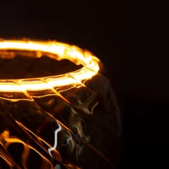 Segula Cubic Tischleuchte mit LED Floating Globe 150 twisted smokey grau