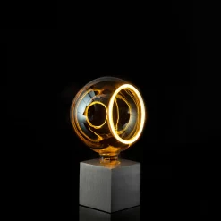 Segula Cubic Tischleuchte mit LED Floating Globe 150 90° smokey grau