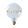 Segula LED Bridge Globe 125 Curved Plus klar E27, 6,5 W, 1900 K, dimmbar