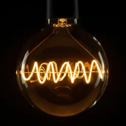 Segula LED Bridge Globe 125 Curved Plus klar E27, 6,5 W, 1900 K, dimmbar