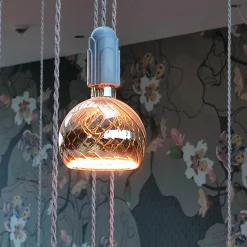 Segula LED Floating Globe 125 twisted smokey grau E27, 6 W, 1900 K, dimmbar