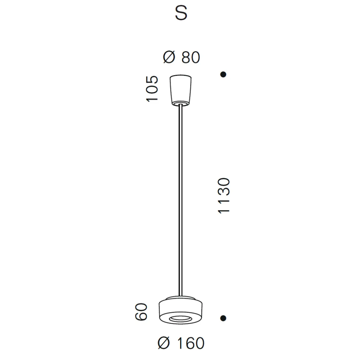 serien.lighting Curling Suspension Tube S LED Pendelleuchte, 2700 K