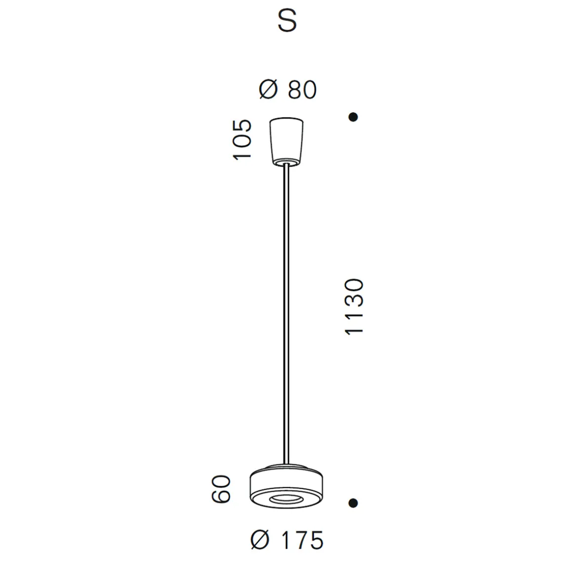 serien.lighting Curling Suspension Tube S LED Pendelleuchte, 3000 K