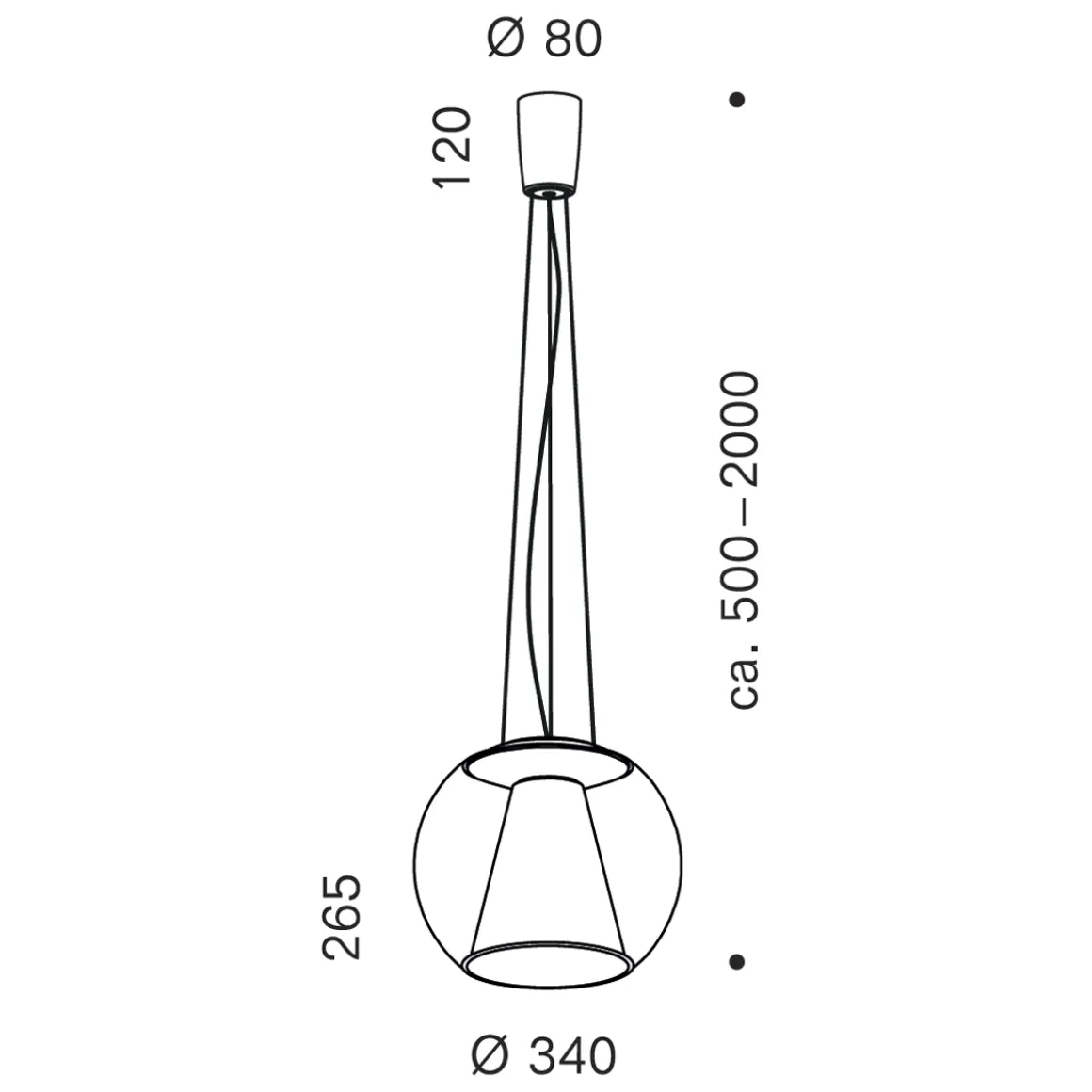 serien.lighting Draft Suspension Rope M LED Pendelleuchte, Dim2Warm