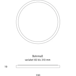 Sigor Fled LED Aufbau- / Einbauleuchte 3-CCT, Ø: 33 cm