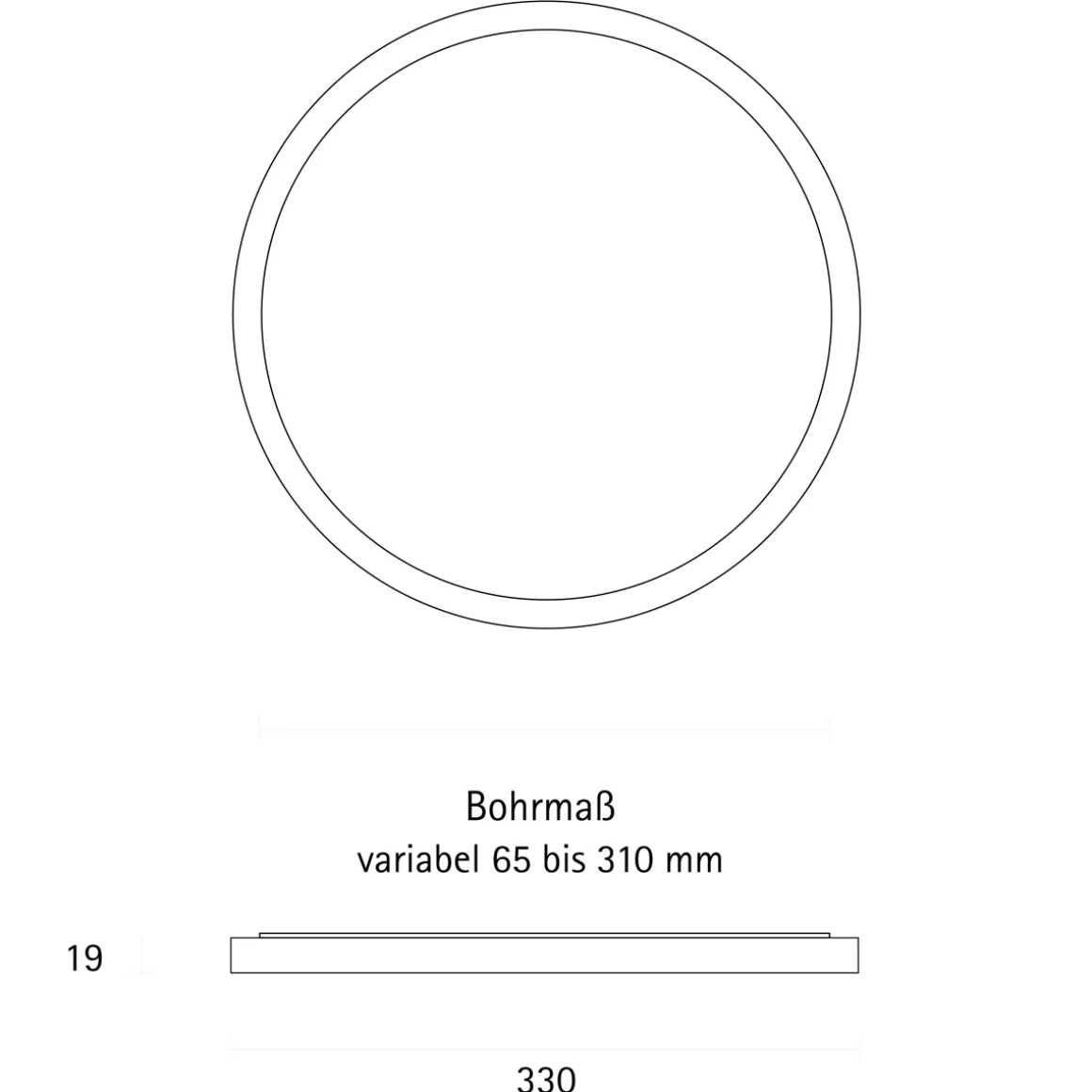 Sigor Fled LED Aufbau- / Einbauleuchte 3-CCT, Ø: 33 cm