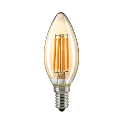 Sigor LED Filament Kerze E14 Gold, 4 W, 2400 K, dimmbar