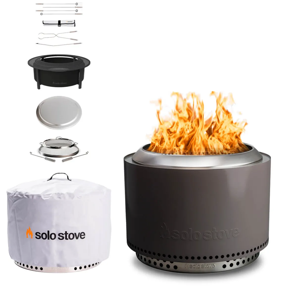 Solo Stove Yukon 2.0 Feuerschale mit Standfuß & Surround, Premium-Set