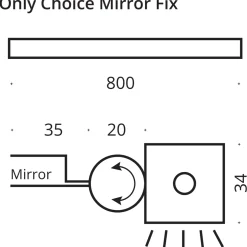 Top Light Only Choice Mirror Fix Klemmleuchte, 80 cm