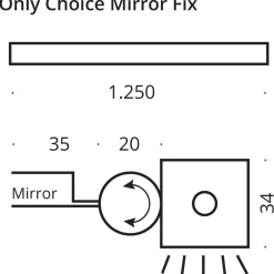 Top Light Only Choice Mirror Fix Klemmleuchte, 125 cm