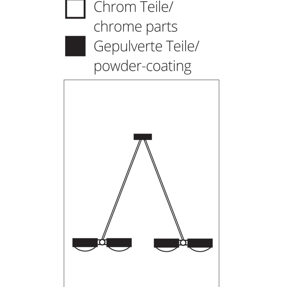 Top Light Puk Ceiling Sister Twin, 100 cm, Gehäuse