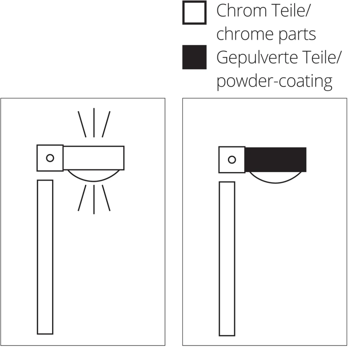 Top Light Puk Choice Mirror / Wall Wandleuchte, 45 cm