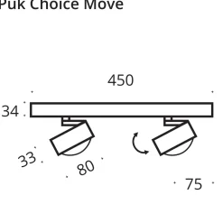 Top Light Puk Choice Move LED Deckenleuchte, 45 cm