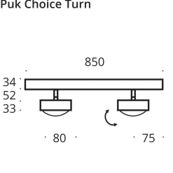 Top Light Puk Choice Turn LED Deckenleuchte, 85 cm