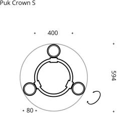 Top Light Puk Crown S Pendelleuchte, Gehäuse