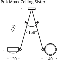 Top Light Puk Maxx Ceiling Sister Single, 80 cm, Gehäuse