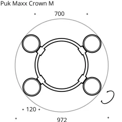 Top Light Puk Maxx Crown LED M Pendelleuchte, Gehäuse, Abverkaufsware
