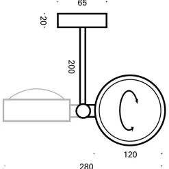 Top Light Puk Maxx Side Single Ceiling Deckenleuchte, 20 cm, Gehäuse