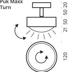 Top Light Puk Maxx Turn Downlight Deckenleuchte, Gehäuse