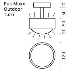 Top Light Puk Maxx Turn Outdoor Up & Down LED Deckenleuchte, Gehäuse