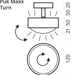 Top Light Puk Maxx Turn Up & Down Deckenleuchte, Gehäuse