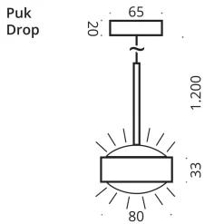 Top Light Puk Mini Drop Solo LED Pendelleuchte, Gehäuse